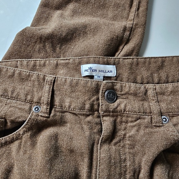 Peter Millar Mens Brown Flannel Pants Size 32 Casual Comfort - Picture 1 of 9